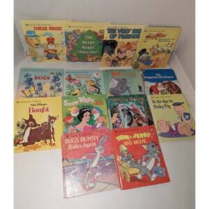 14 Vintage 1950's - 90's  Golden Tell Tale Children's HC Books Western NICE RARE